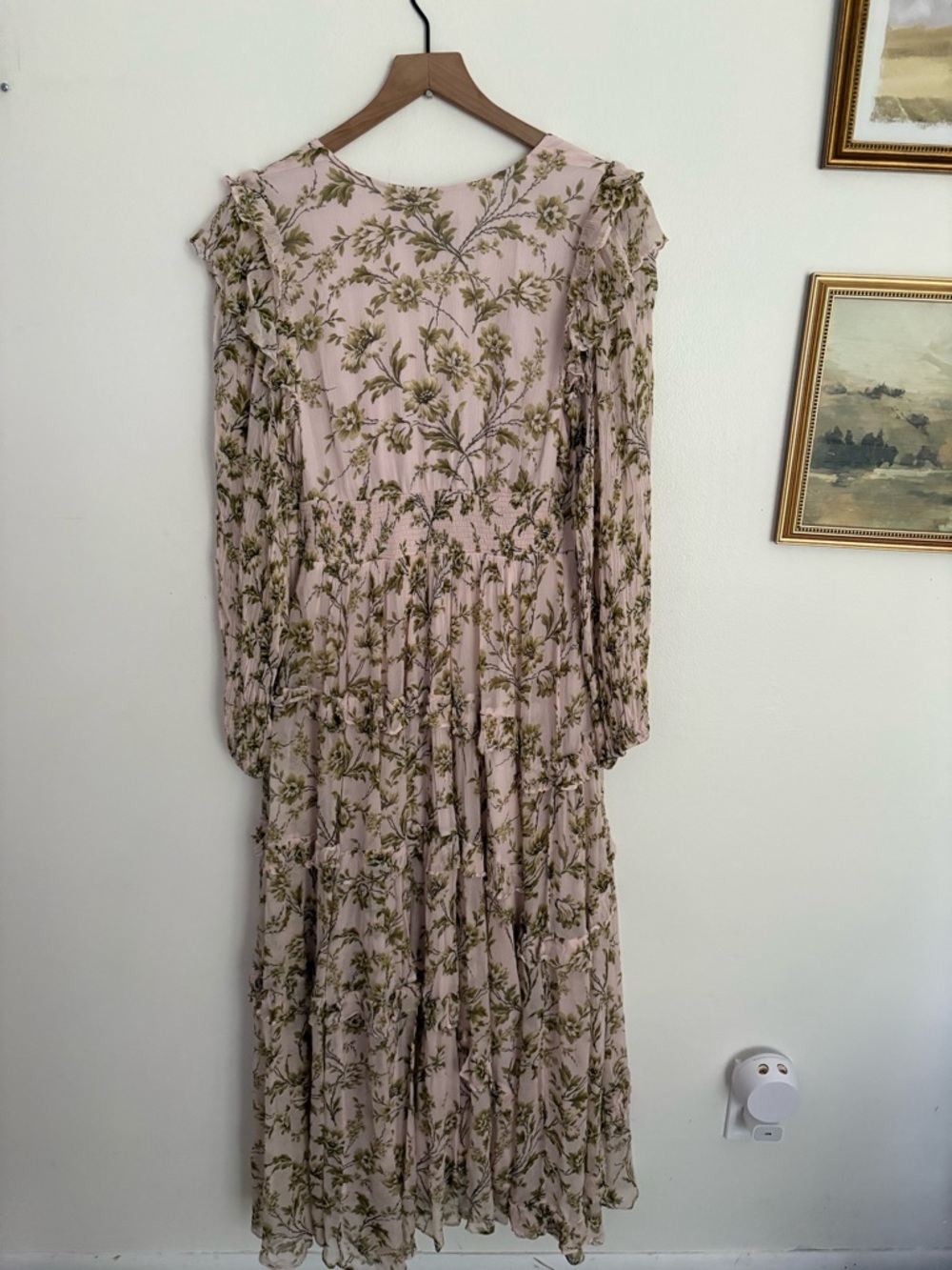 BHLDN Liana Printed V-Neck Long-Sleeve Maxi Dress Women’s Large EUC Elegant Chic - Picture 5 of 7